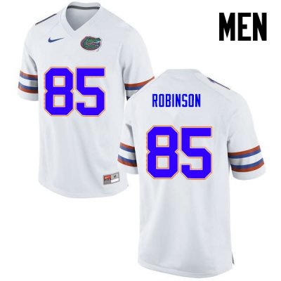 Men's Florida Gators #85 James Robinson NCAA Nike White Authentic Stitched College Football Jersey JSS8362BW